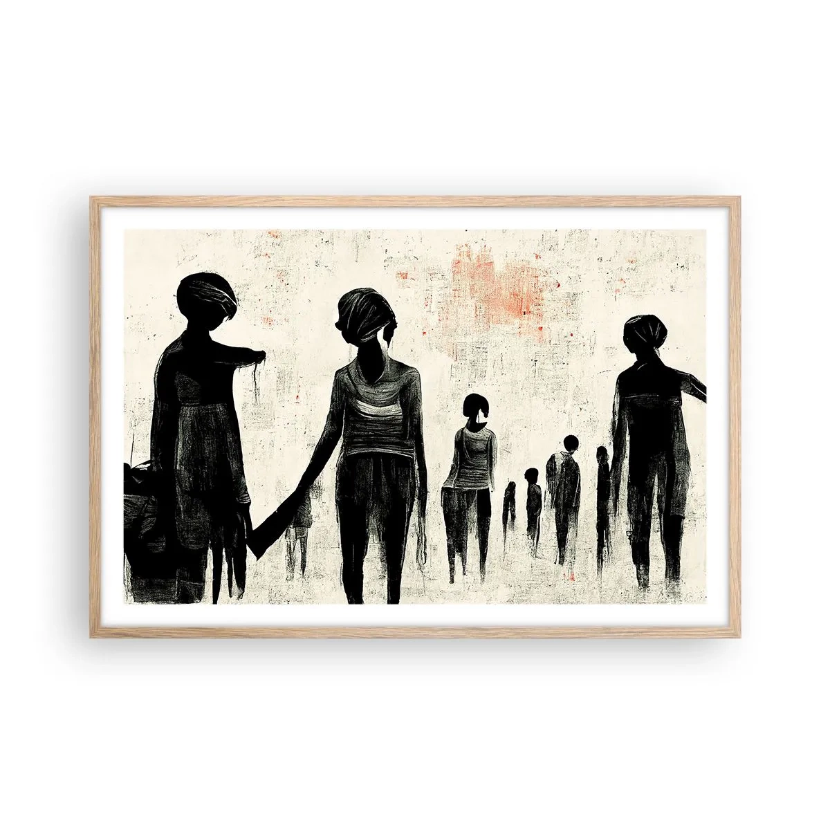 Poster in einem Rahmen aus heller Eiche - Gegen die Einsamkeit - 91x61 cm