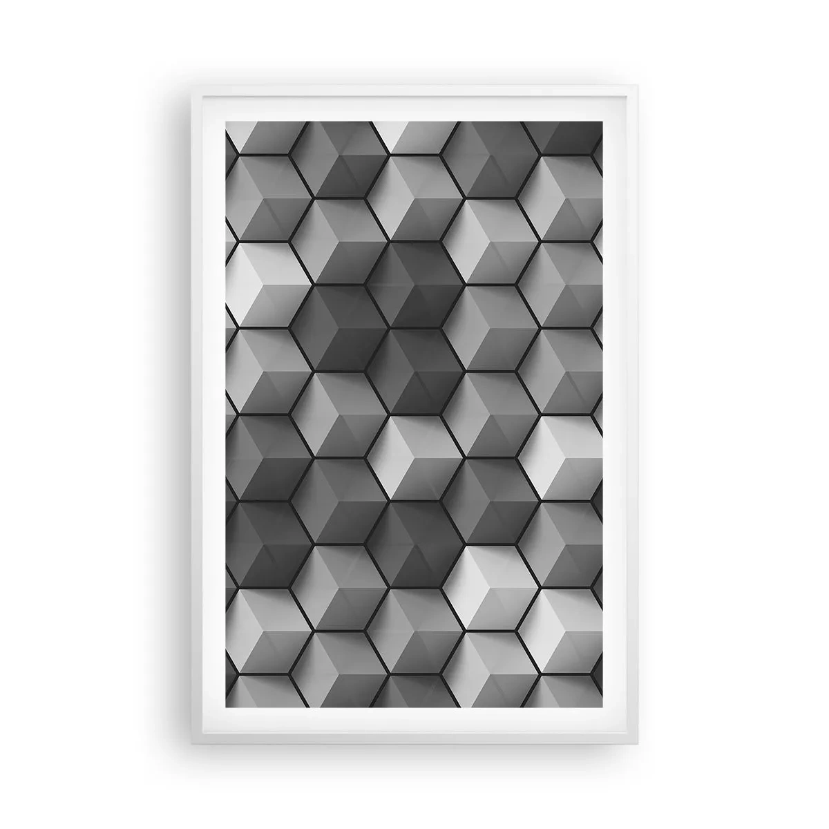 Poster in einem weißen Rahmen - Kubistisches Puzzle - 61x91 cm