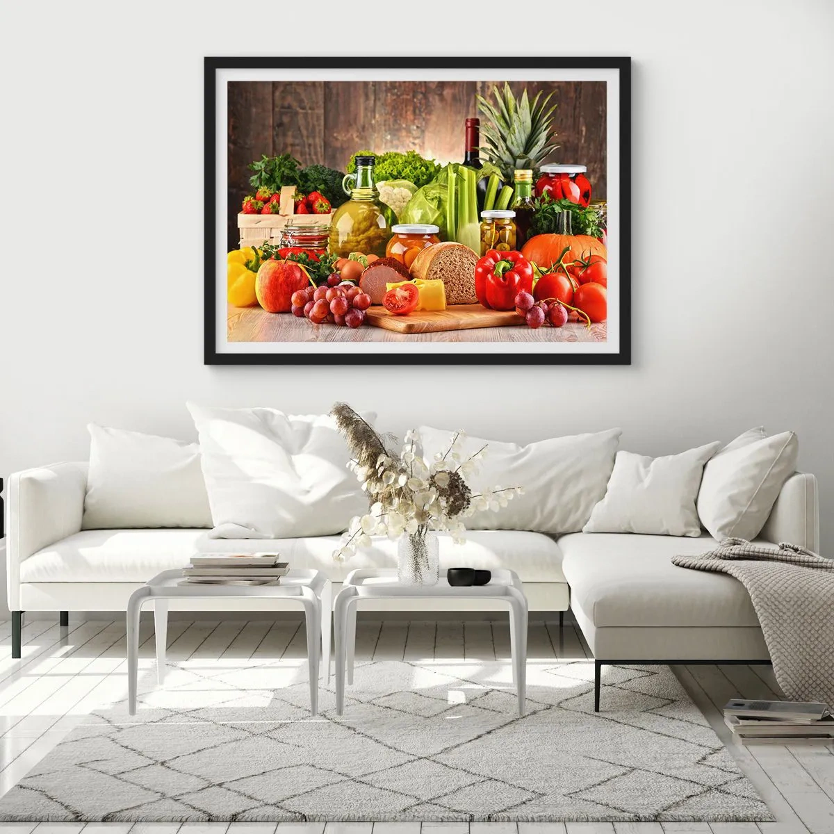 Poster in einem schwarzem Rahmen - Geräuchert, gebacken und eingelegt - 50x40 cm