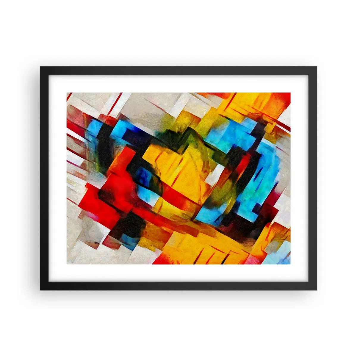 Poster in einem schwarzem Rahmen - Ein bunter Interleaver - 50x40 cm