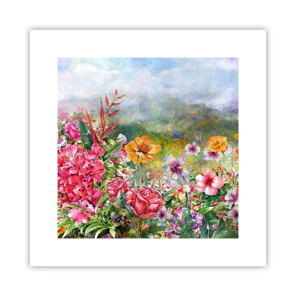 Poster - Ein Garten, der verrückt geworden ist - 30x30 cm