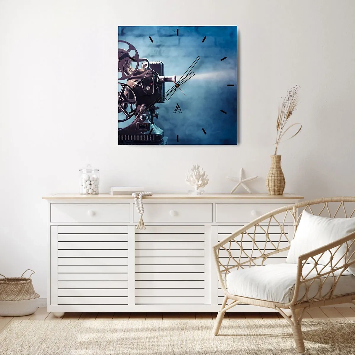 Wanduhr - Glasuhr - Im alten Kino - 40x40 cm