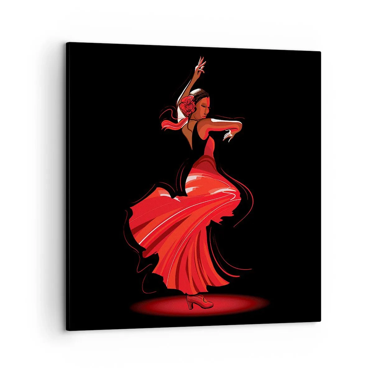 Bild auf Leinwand - Leinwandbild - Der feurige Geist des Flamenco - 50x50 cm