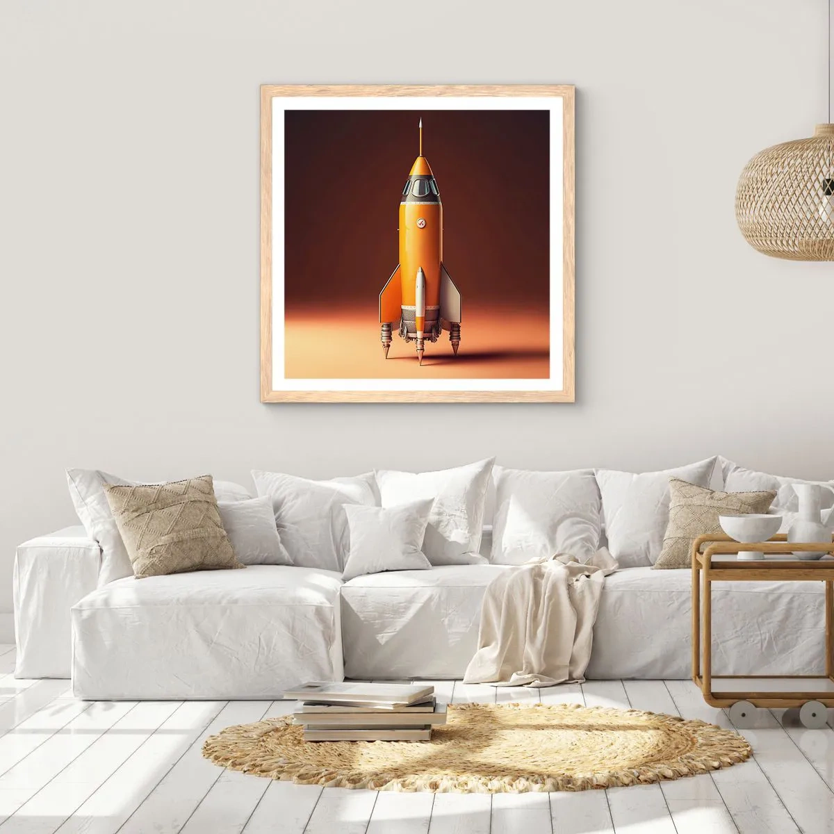 Poster in einem Rahmen aus heller Eiche - Es beginnt mit einem Traum - 40x40 cm