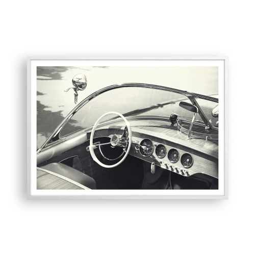 Poster in einem weißen Rahmen - Wetter für die Reichen - 100x70 cm