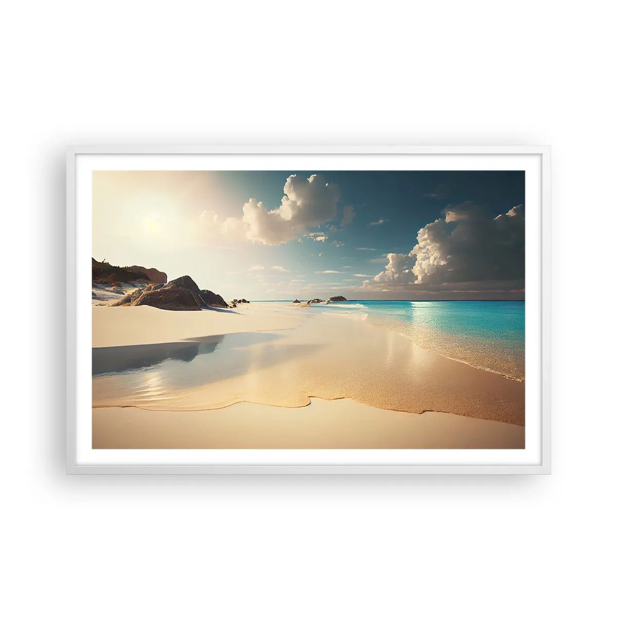 Poster in einem weißen Rahmen - Erträumter Tag - 91x61 cm