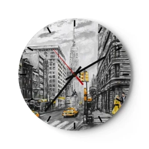 Wanduhr - Glasuhr - Eine New Yorker Geschichte - 40x40 cm