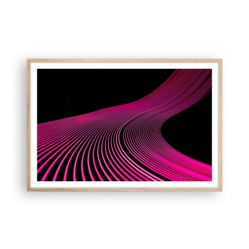 Poster in einem Rahmen aus heller Eiche - Allee des Lichts - 91x61 cm