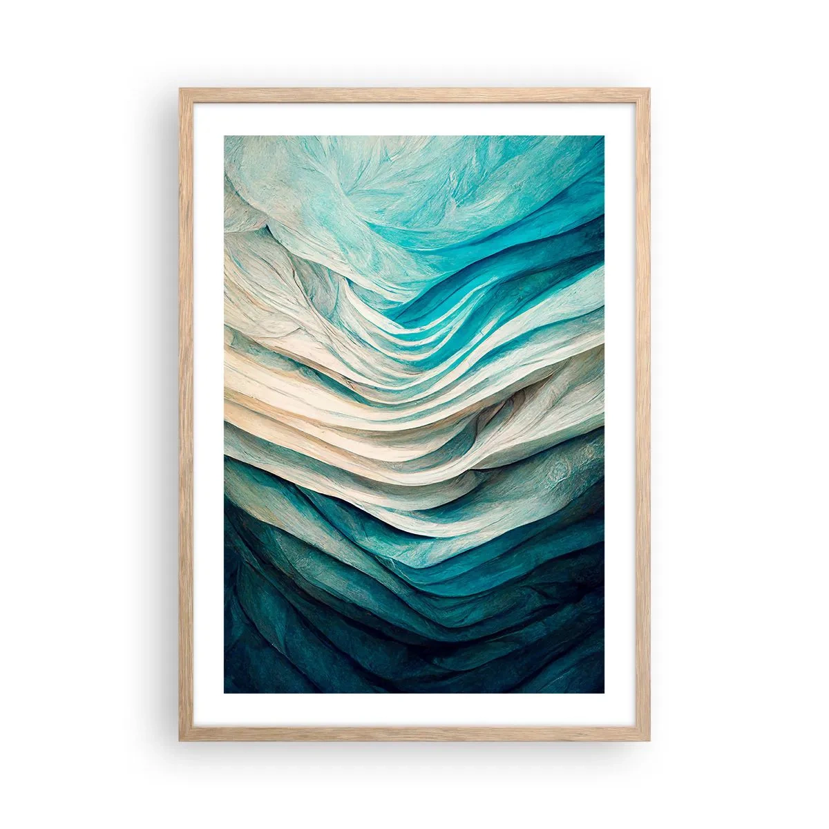 Poster in einem Rahmen aus heller Eiche - Blaue Unersättlichkeit - 50x70 cm