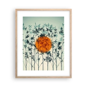 Poster in einem Rahmen aus heller Eiche - Japanische Sonne - 40x50 cm