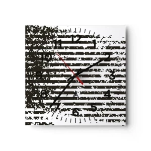 Wanduhr - Glasuhr - Rhythmus und Rauschen - 30x30 cm