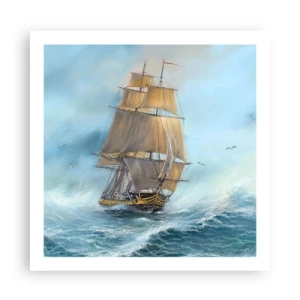 Poster - Über die Wellen gleiten - 60x60 cm