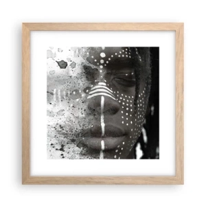 Poster in einem Rahmen aus heller Eiche - Entdecke den Urgeist - 30x30 cm