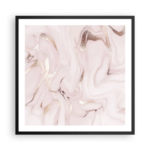 Poster in einem schwarzem Rahmen - In einem rosa Schal - 60x60 cm