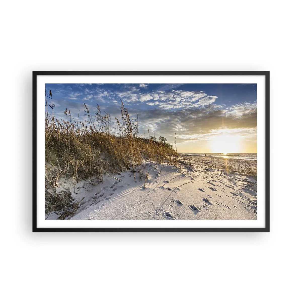 Poster in einem schwarzem Rahmen - Einladung zu einem Spaziergang - 91x61 cm