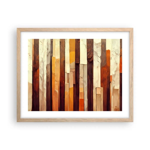 Poster in einem Rahmen aus heller Eiche - Hymne der Waldbäume - 50x40 cm