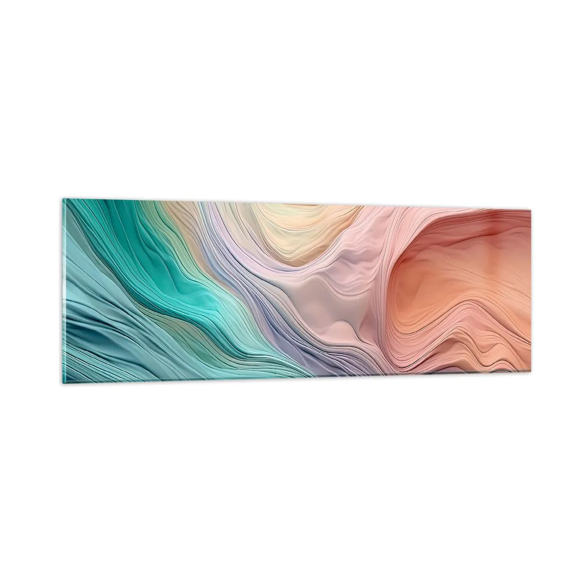 Glasbild - Bild auf glas - Regenbogenwelle - 90x30 cm