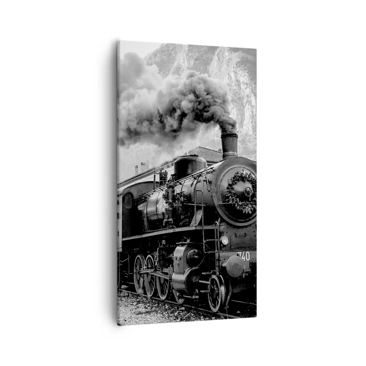 Bild auf Leinwand - Leinwandbild - Steht am Bahnhof ... - 55x100 cm