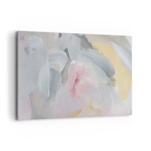 Bild auf Leinwand - Leinwandbild - Abstrakte Pastellstriche in Rosa- und Grautönen. - 100x70cm - In einer Pastellwelt - Moderne Wanddekoration für Wohnzimmer und Schlafzimmer ARTTOR