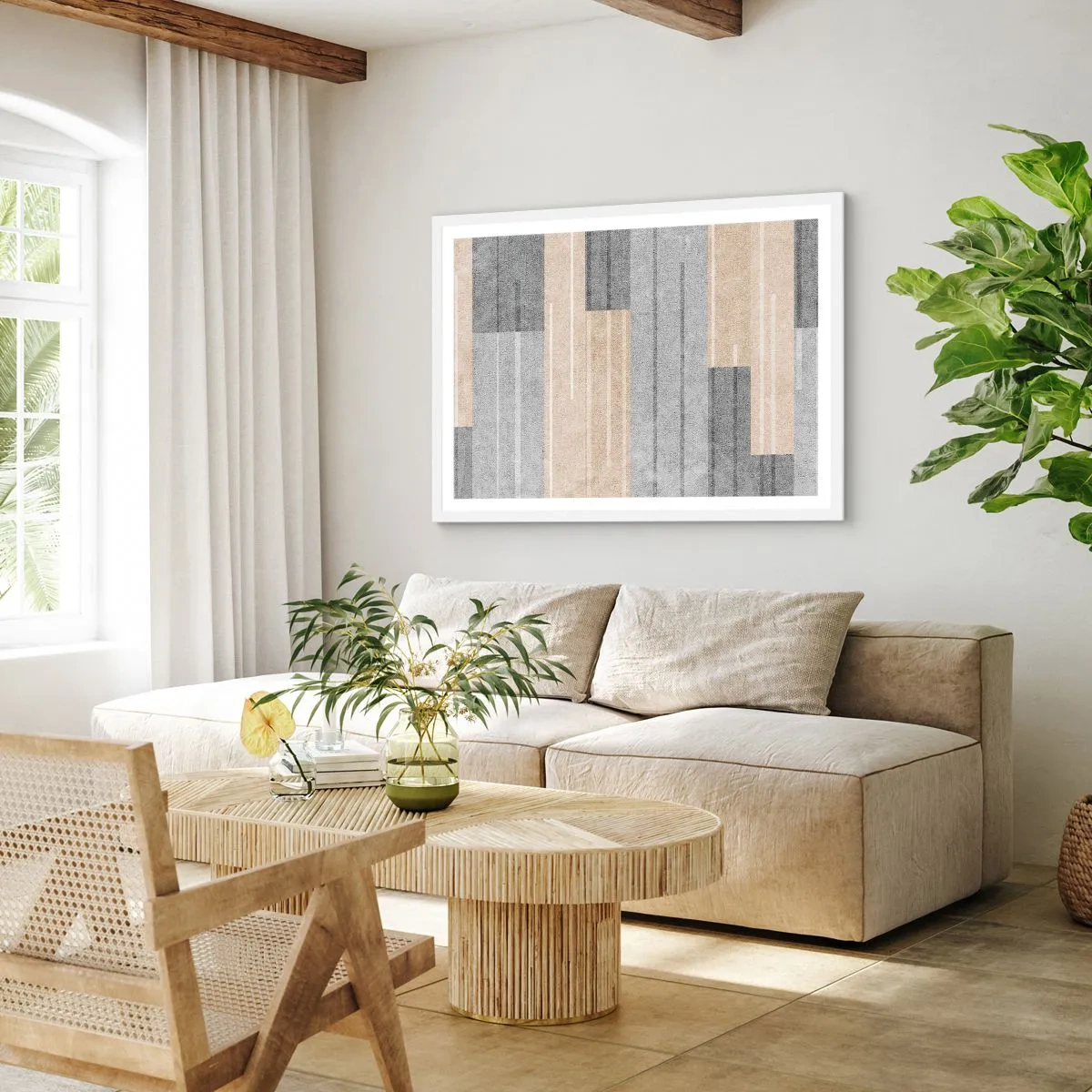 Poster in einem weißen Rahmen - Komposition: Vertikal halten - 100x70 cm