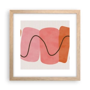 Poster in einem Rahmen aus heller Eiche - Sanfte Bewegung der Formen - 30x30 cm