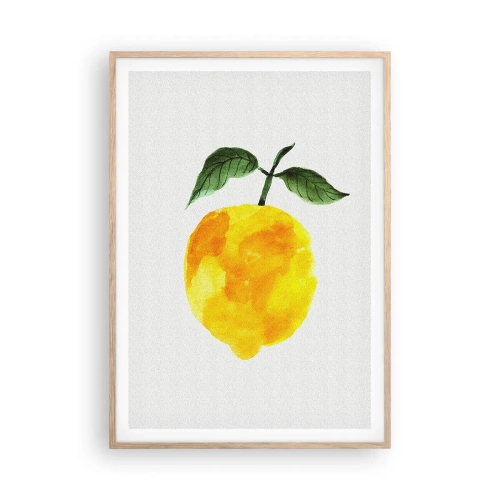 Poster in einem Rahmen aus heller Eiche - So schmeckt man die Sonne - 70x100 cm