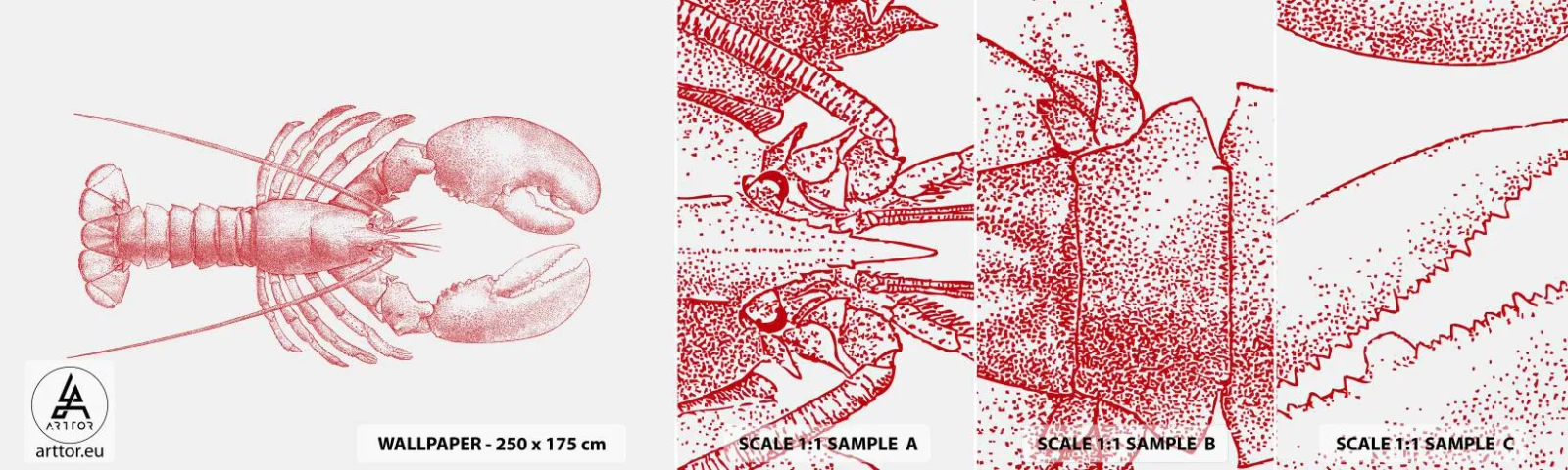 Fototapeten Muster Selbstklebend Deluxe Sticker - Hummer, der Homers würdig ist - Hummer, Meeresfrüchte, Schaltier - 100x30 cm
