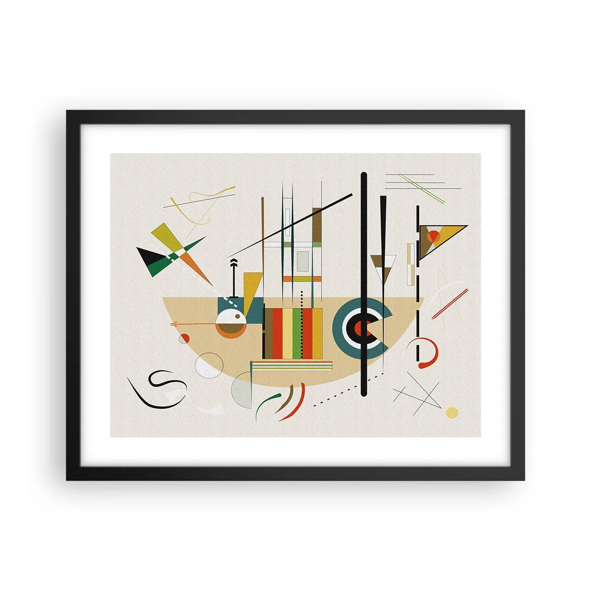 Poster in einem schwarzem Rahmen - Und die Welt lacht - 50x40 cm