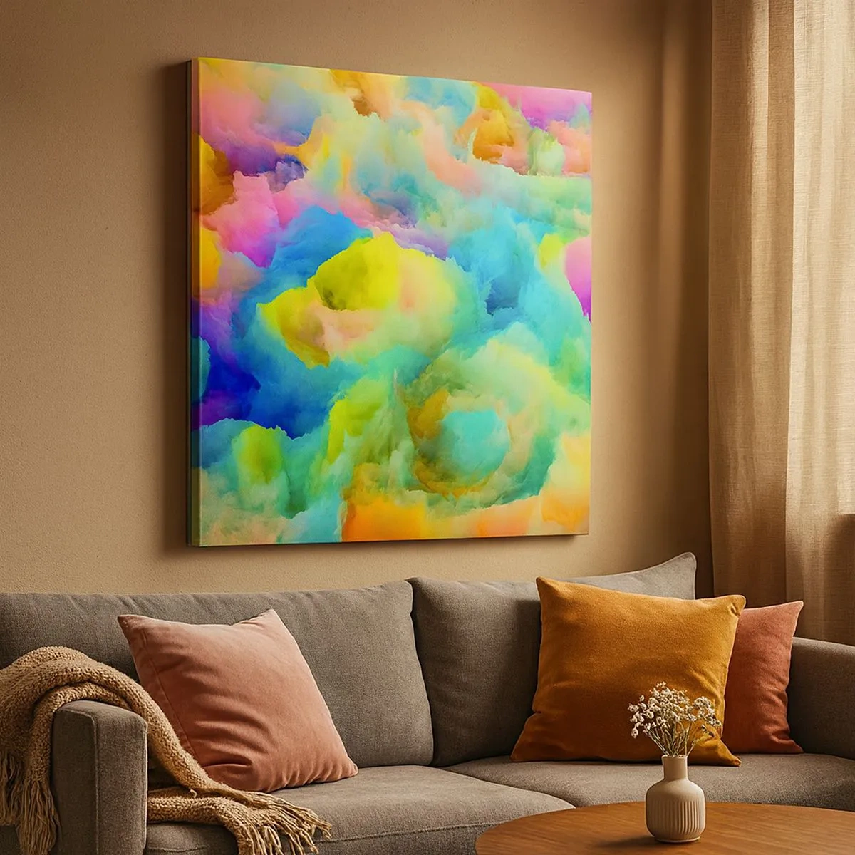 Bild auf Leinwand - Leinwandbild - Regenbogen unten - 30x30 cm