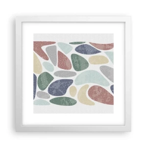 Poster in einem weißen Rahmen - Mosaik aus pulverförmigen Farben - 30x30 cm