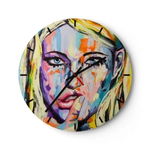 Wanduhr - Glasuhr - Schau ihr direkt in die Augen - 40x40 cm