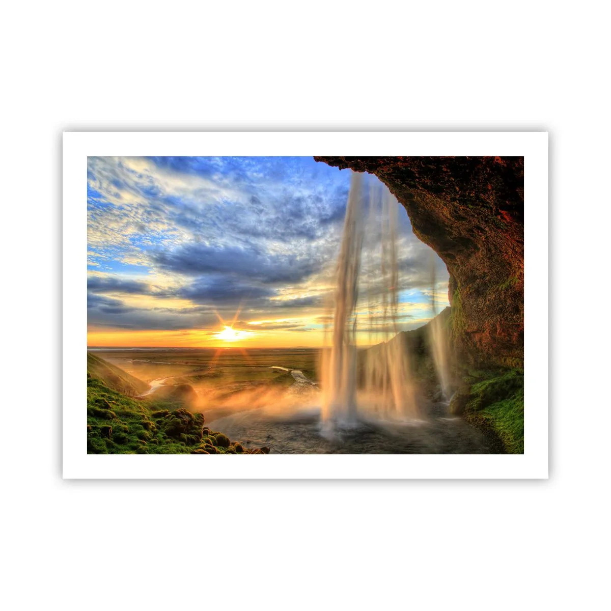 Poster - Die Welt hinter einem Schleier aus Tropfen - 70x50 cm