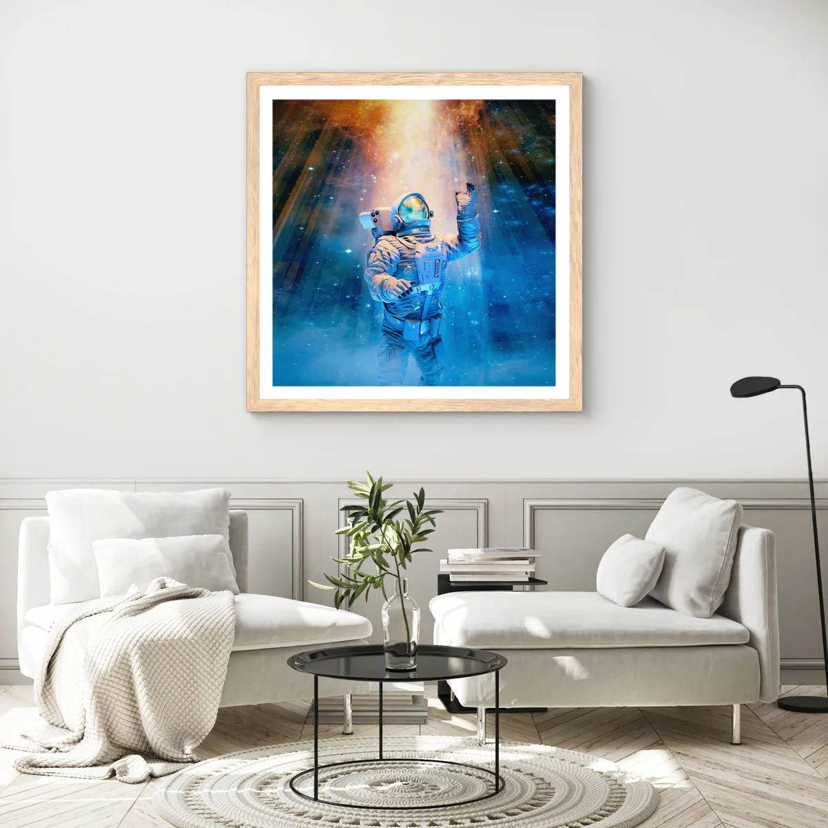 Poster in einem Rahmen aus heller Eiche - Endlich am Ende - 60x60 cm