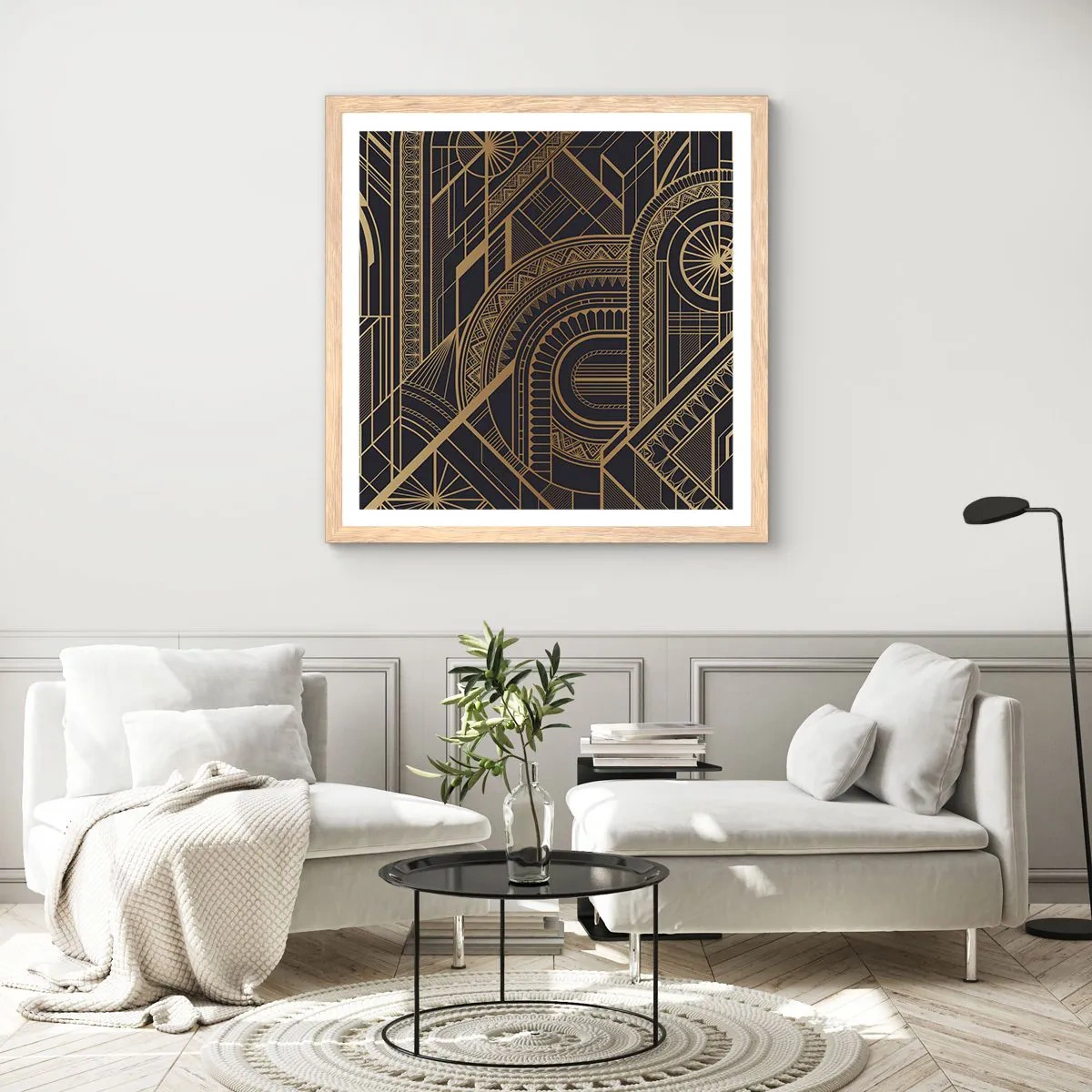 Poster in einem Rahmen aus heller Eiche - Konzepte, Ideen, Pläne - 60x60 cm