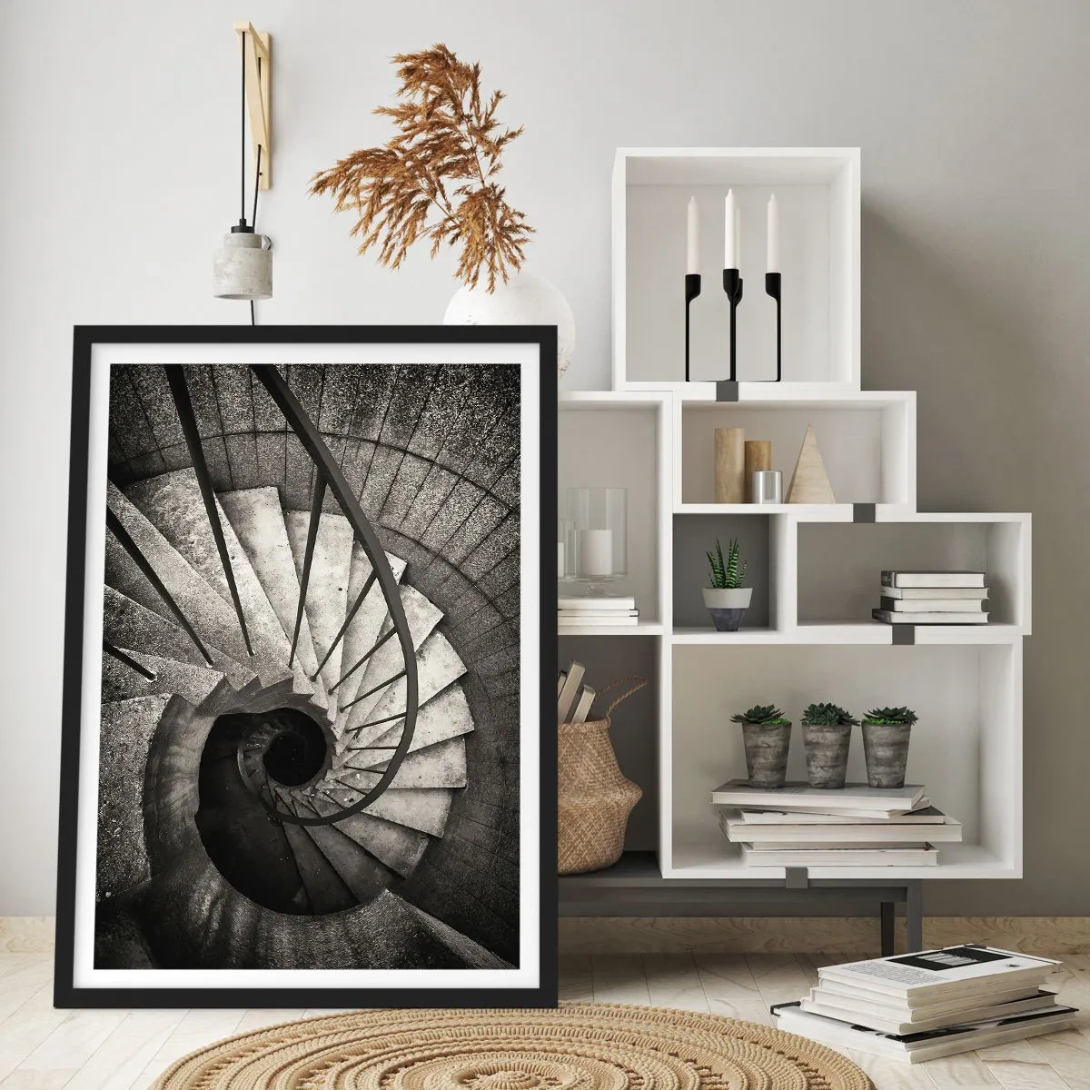 Poster in einem schwarzem Rahmen - Treppe hoch, Treppe runter - 30x40 cm