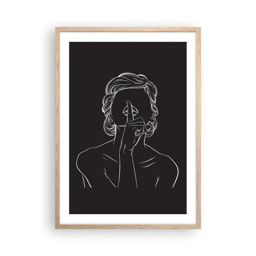 Poster in einem Rahmen aus heller Eiche - Schönheit erblüht in der Stille - 50x70 cm