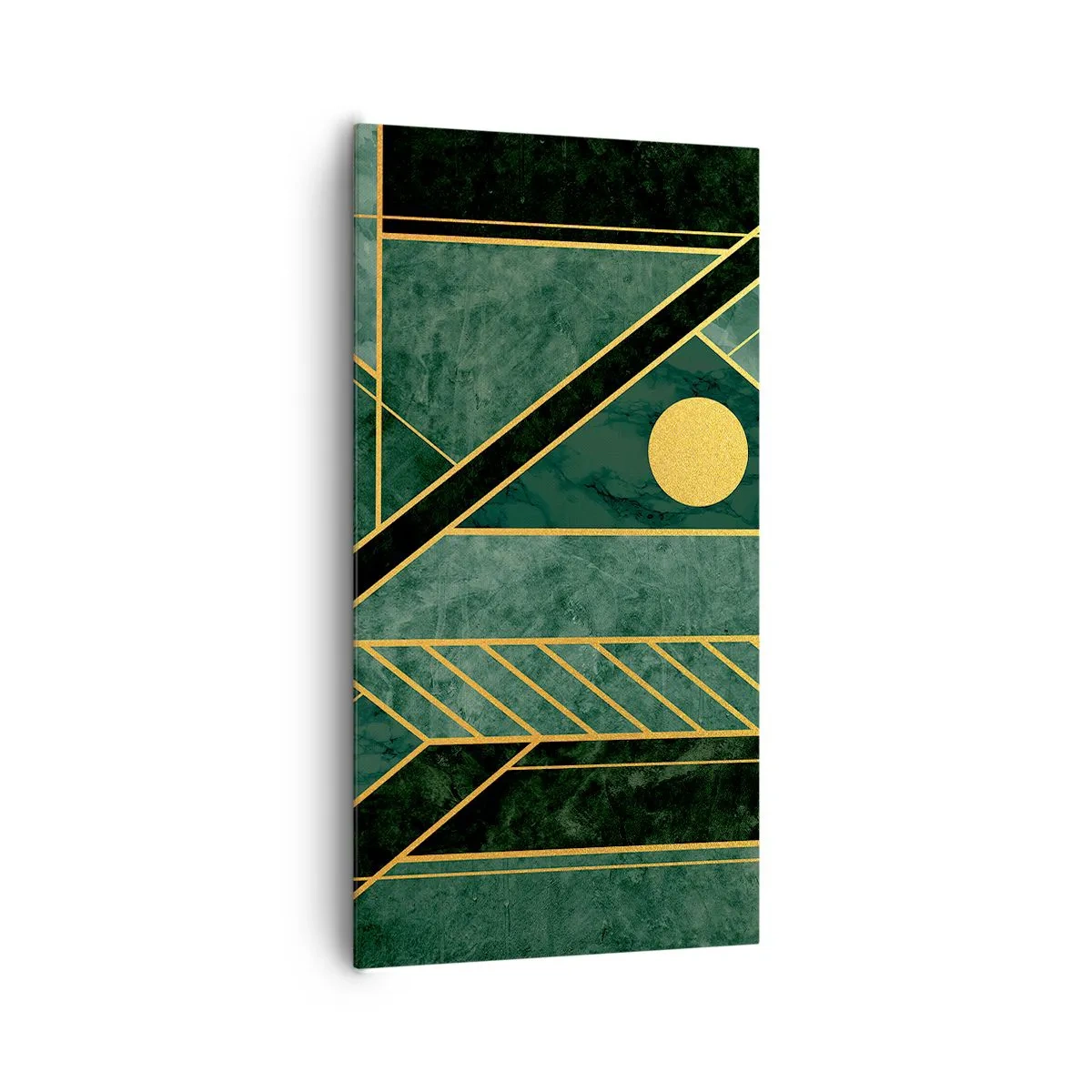 Bild auf Leinwand - Leinwandbild - Dynamik von Gold und Azurblau - 65x120 cm