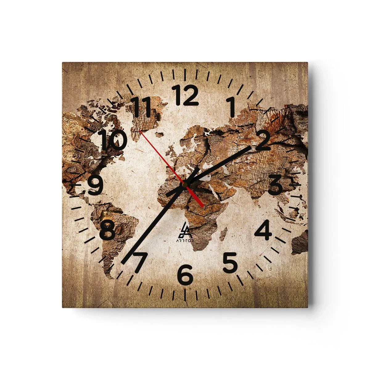 Wanduhr - Glasuhr - Entdeckung der Welt - 40x40 cm