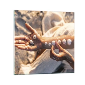 Glasbild - Bild auf glas - Schönheit an Ihren Fingerspitzen - 30x30 cm