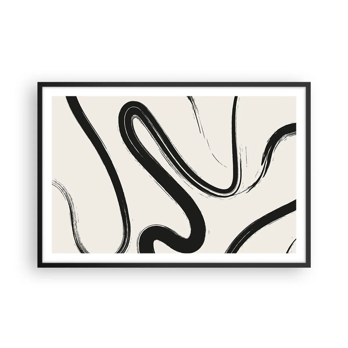 Poster in einem schwarzem Rahmen - Schwarz-Weiß-Laune - 91x61 cm