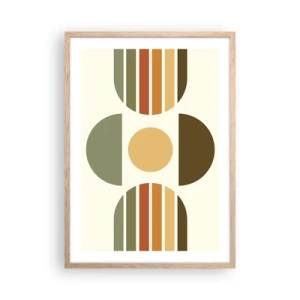 Poster in einem Rahmen aus heller Eiche - In Erdtönen - 50x70 cm