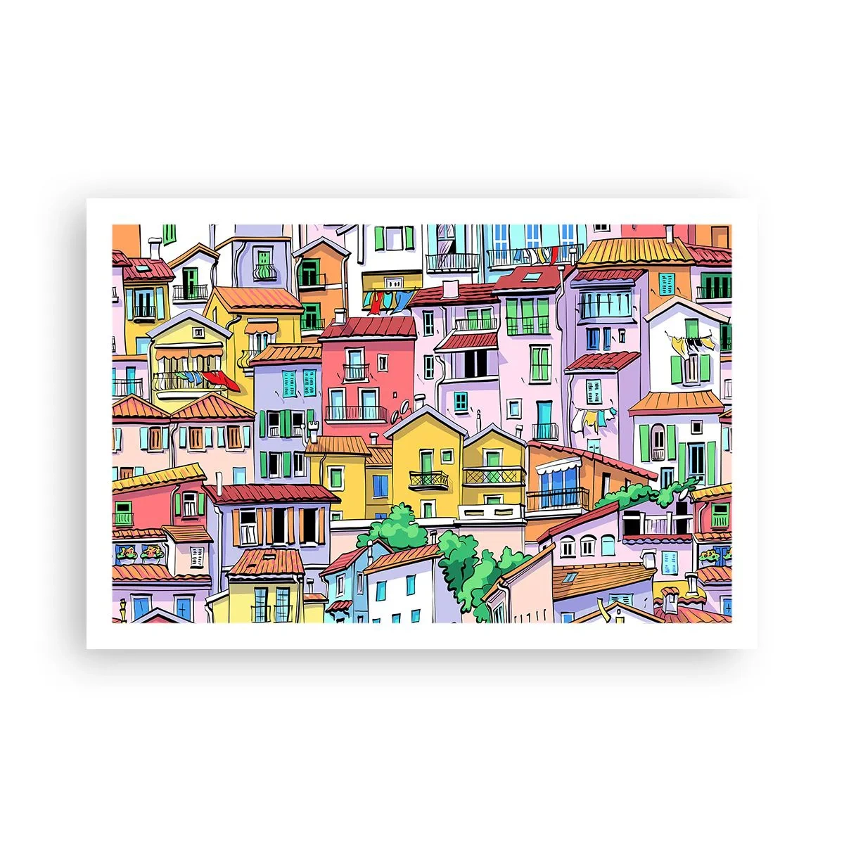 Poster - Lustige Stadt - 91x61 cm