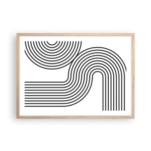 Poster in einem Rahmen aus heller Eiche - An der Kurve - 70x50 cm