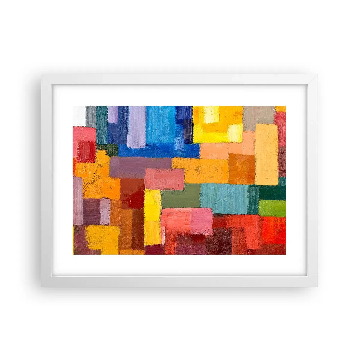 Poster in einem weißen Rahmen - Jeder ist anders, alle bunt - 40x30 cm