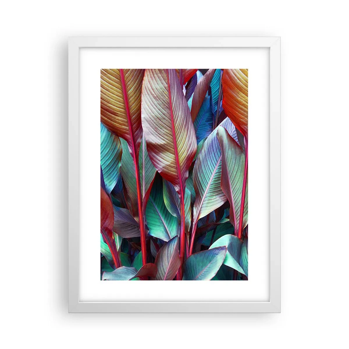 Poster in einem weißen Rahmen - Buntes Dickicht - 30x40 cm