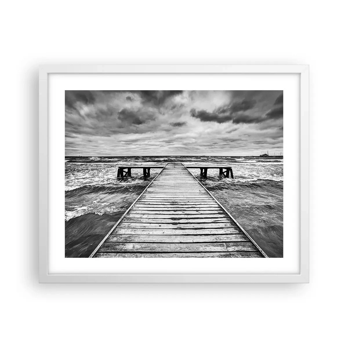 Poster in einem weißen Rahmen - Ich warte darauf, dass der Wind wegjagt... - 50x40 cm