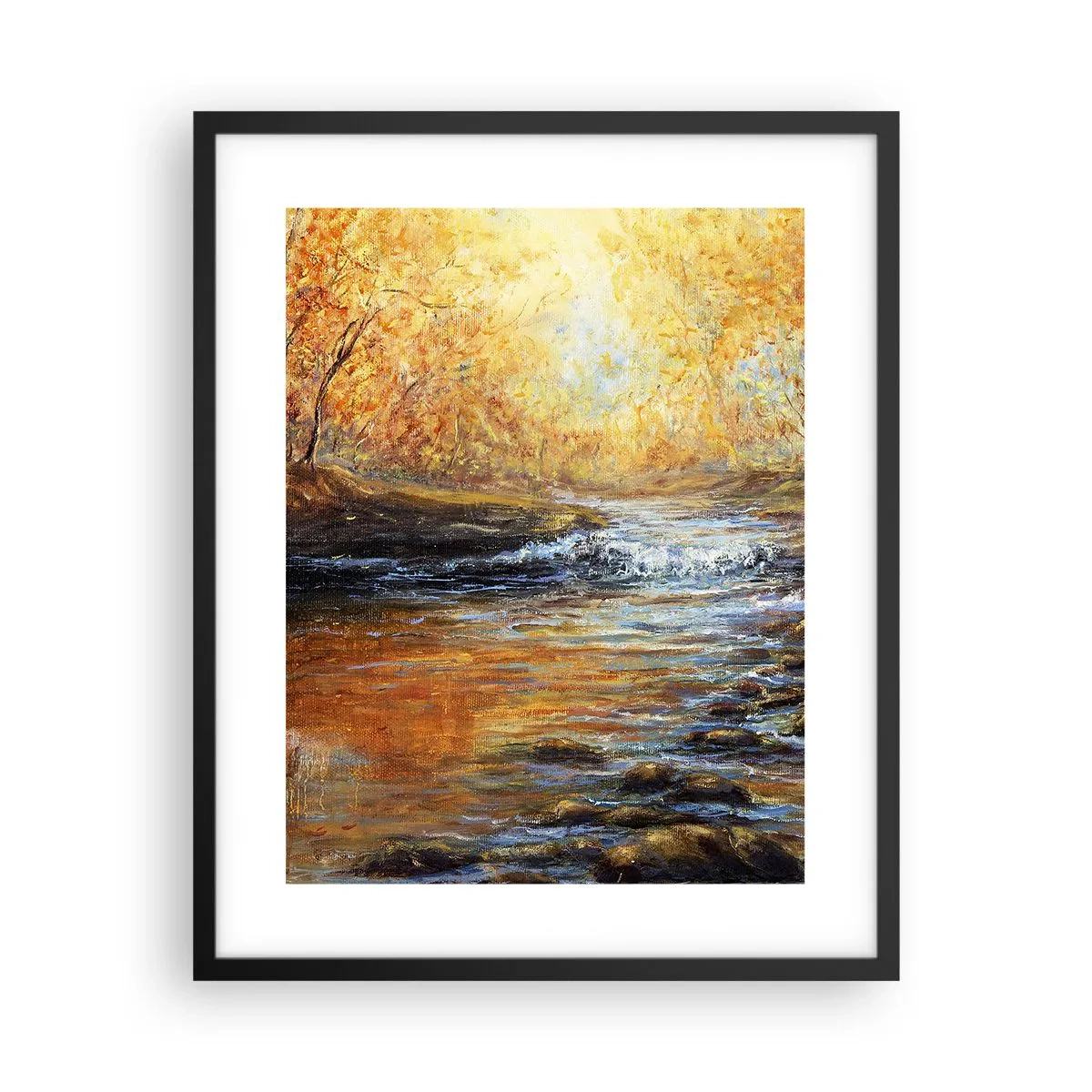 Poster in einem schwarzem Rahmen - Der goldene Strom - 40x50 cm