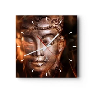 Wanduhr - Glasuhr - Es existiert nur hier und jetzt - 40x40 cm