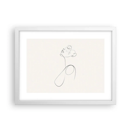 Poster in einem weißen Rahmen - Versunken in Träumen - 40x30 cm