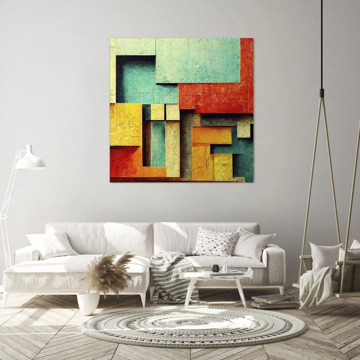 Bild auf Leinwand - Leinwandbild - Festival der rechten Winkel - 30x30 cm